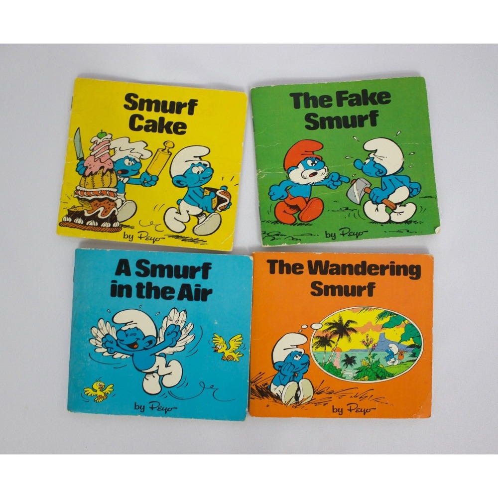 Vintage Smurf by Peyo Random House Mini Books Lot of 4 80s